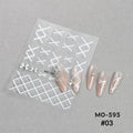 1pc Retro White Lace Bowknot Rose 5D Embossed Reliefs Heart Self Adhesive Nail Art Stickers Vintage Grid Pattern Manicure Decals