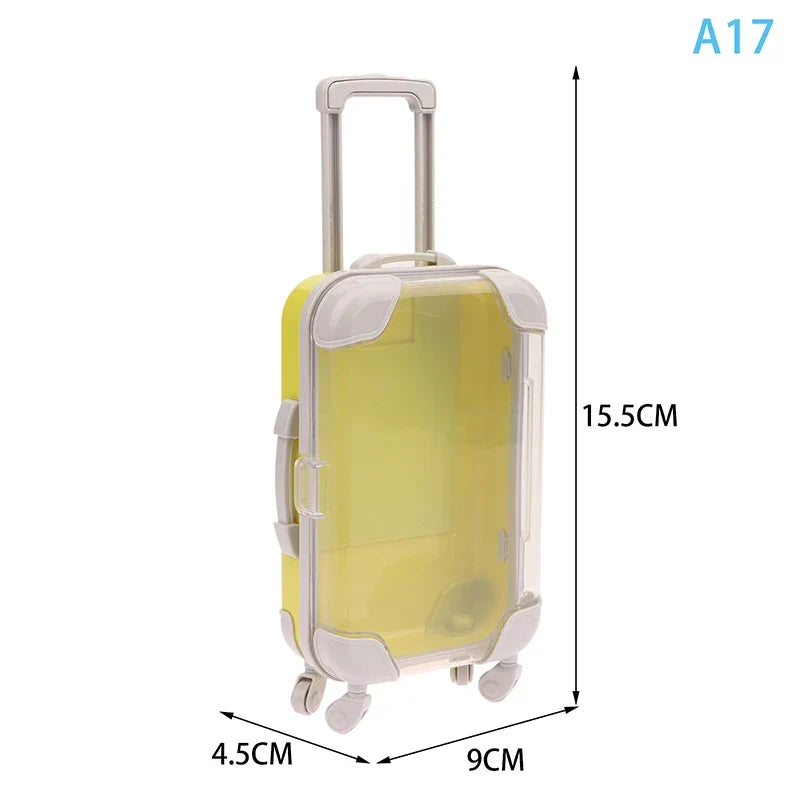 1Pc Simulation Mini Trolley Cases False Eyelashes Makeup Carrying Suitcase ABS Small Toiletry Box Women Travel Gift Box