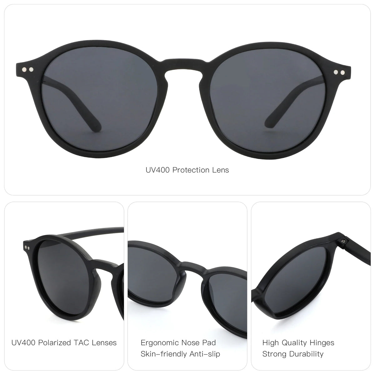 ZENOTTIC Retro Small Round/Square Polarized Sunglasses Vintage Lightweight Frame for Men Women  Fashion Shade