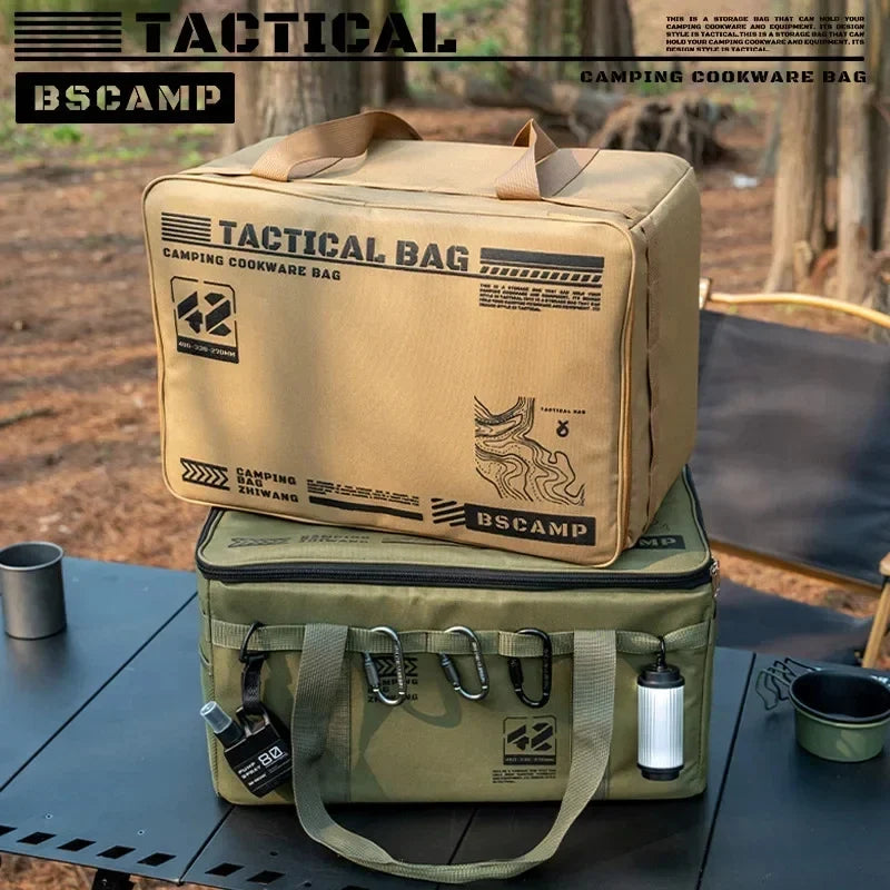 30-42L Tactical Camping Storage Bag Insulated Folding Box Waterproof Picnic Tableware Field Equipment Outdoor Gear Organizer