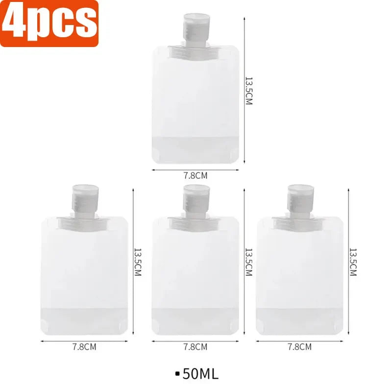 1/6pcs 30/50/100ml Lotion Dispenser Bag Travel Storage Bag Shampoo Liquid Cosmetics Storage Reusable Leak Proof Refillable Bag