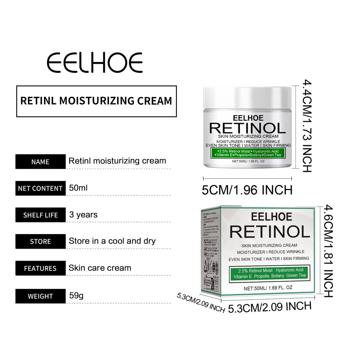 EELHOE Retinol Whitening Cream Private Part Armpit Knee Buttocks Moisturizer Dark Skin Bleaching Lighten Melanin Brighten Cream