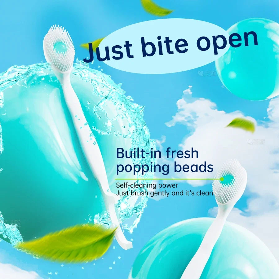 Portable Travel Toothbrush Mini Exploded Bead Toothbrush Disposable Adult Cleaning Toothbrush Individually Packaged