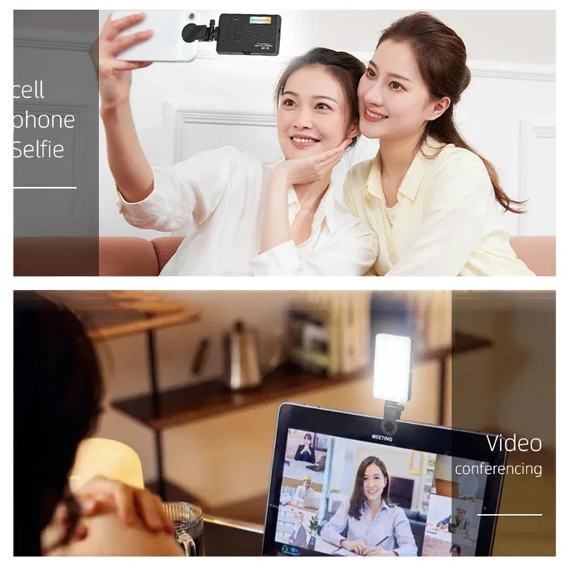 Rechargeable LED fill light 3 color temperature modes portable pocket light For cell phones laptops makeup youtube selfie videos