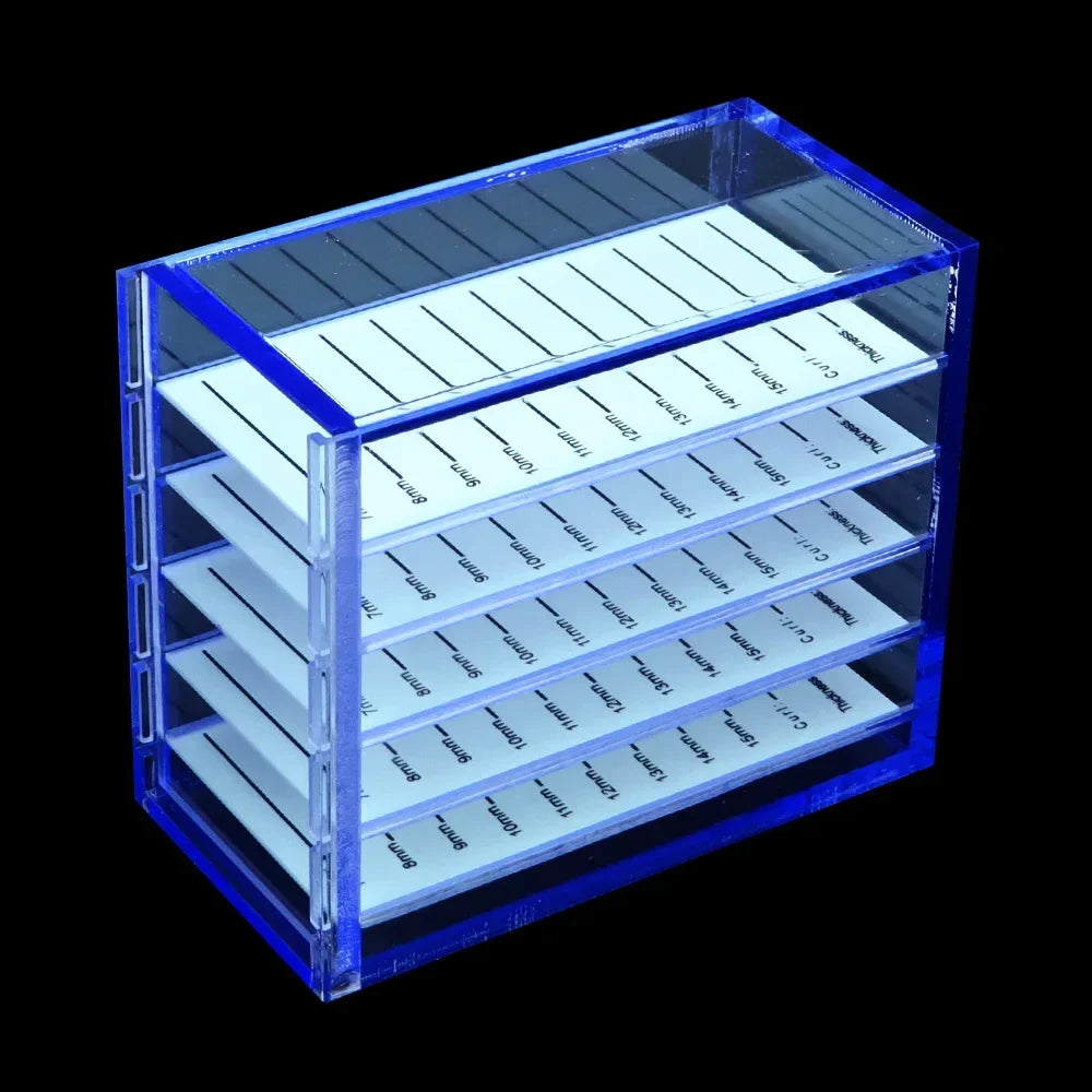 5-Tier Acrylic Lash Organizer Box-Salon-Grade Hygienic Storage Case for False Eyelashes|Travel-Friendly Makeup Artist Essentials