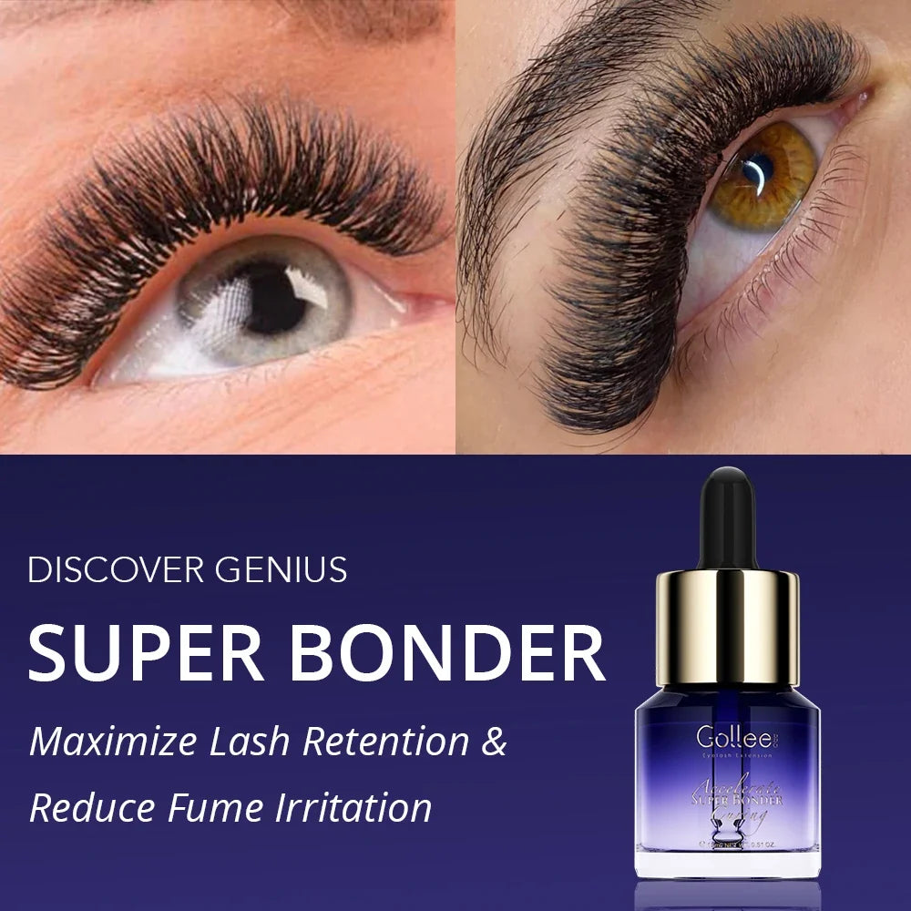 Gollee Lash Extensions Primer 15ML Eyelash Super Bonder Increased durability Help Eyelashe Bonder Fixing Lasting Adhesive Makeup