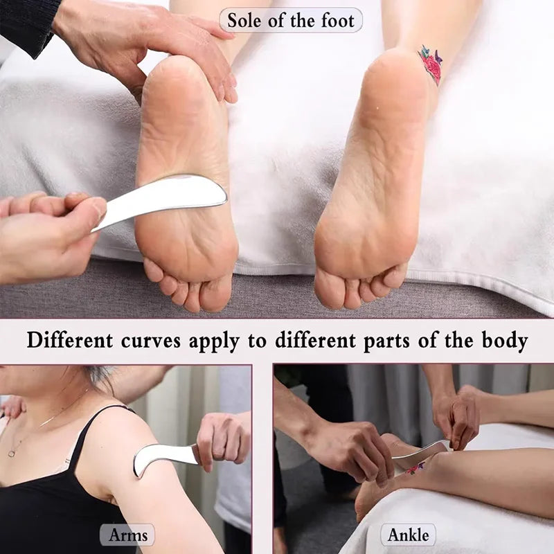 Stainless Steel Gua Sha Muscle Fascia Scraper Tool Skin Scraping Massage Tool For Body Back Arm Leg Massage Care