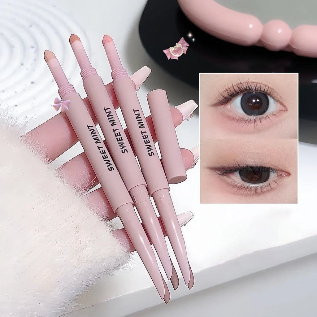 Sweetmint Meniscus Double-ended Silkworm Eyeliner Shadow Highlight Naturally Brightening Long-lasting Eye Makeup Two-in-One