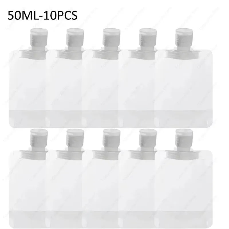 10-60pcs Refillable Packaging Bags Travel Essentials Lotion Cosmetics Shampoo Shower Gel Portable Bags Makeup Fluid Bottles