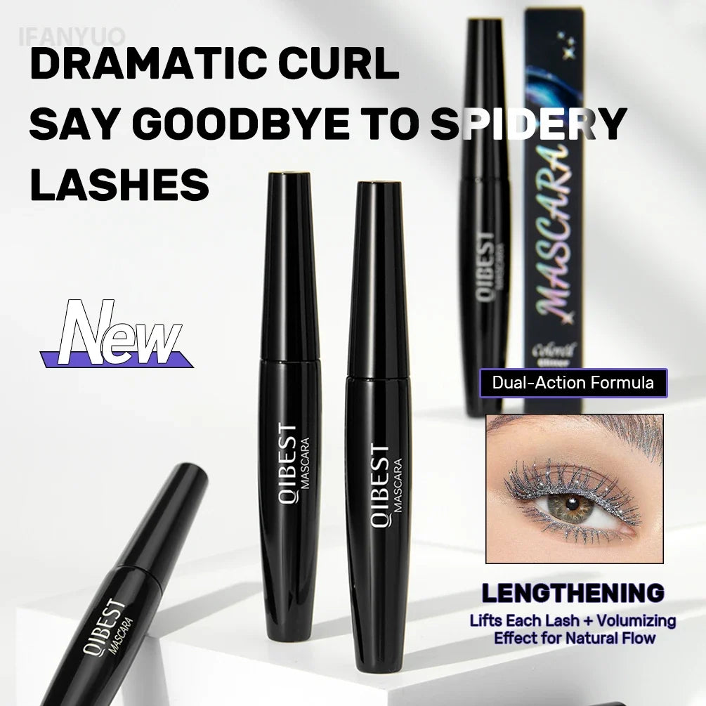 Pink Diamond Mascara Sweat Proof Glitter Eyelashes Shining Sequins Quick Dry Lasting Curling Thick Length Mascara Shimmer Makeup
