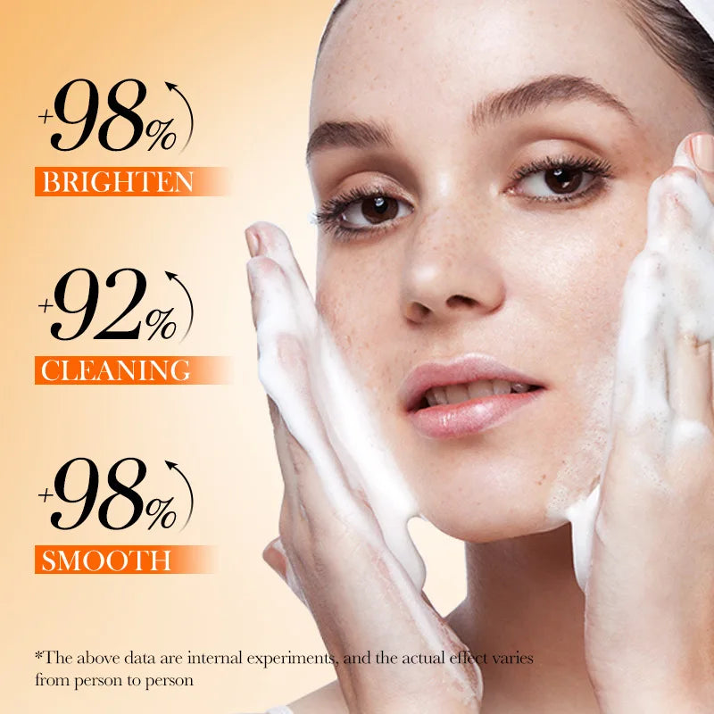 SADOER Vitamin C  Facial Cleanser Face Wash Foam Cleanser Deep Cleansing Moisturizing Brightening Hydrating Skin Care Products