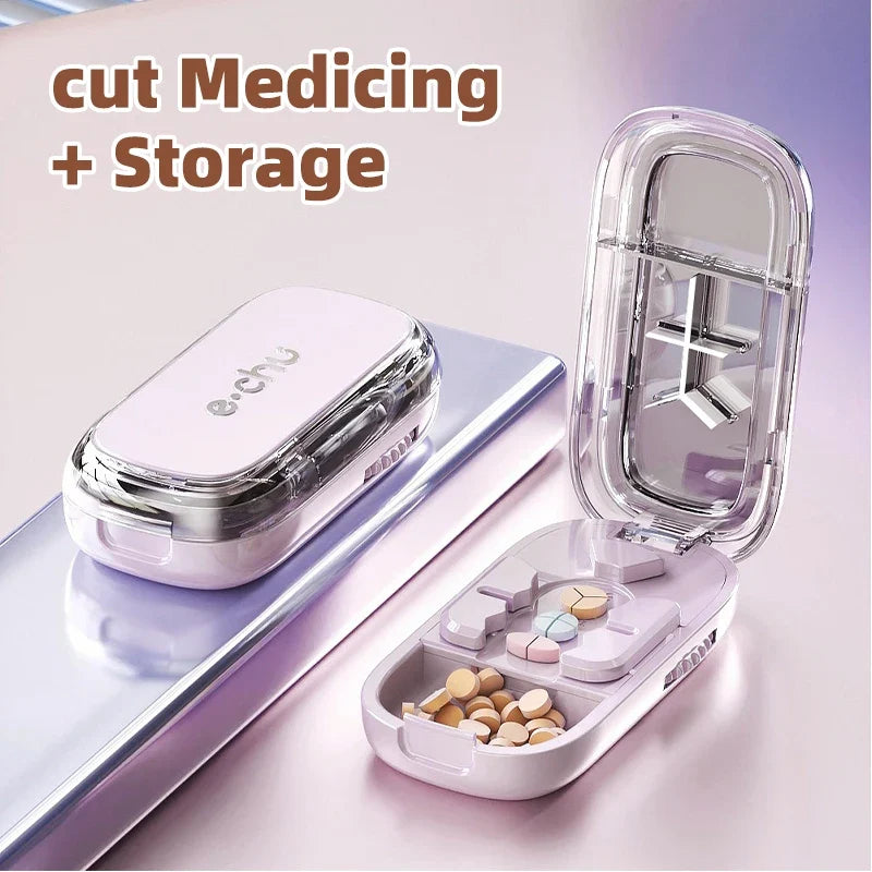 3in1 Medicine Cutter Precise Cutting Into Half / Third / Quarter Drug Divider Organizer Portable Tablet Splitting Pills Splitter