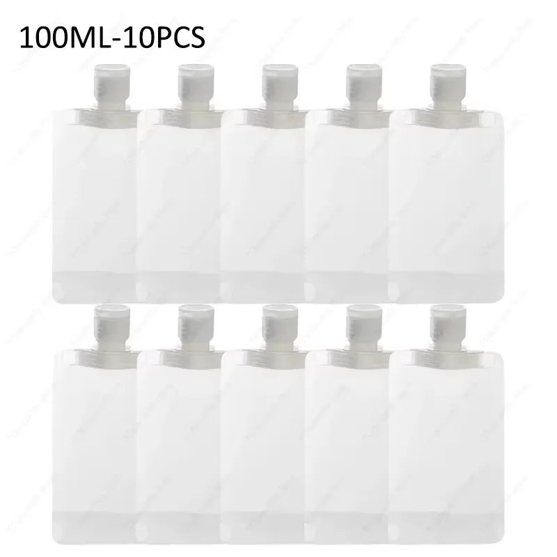 10-60pcs Refillable Packaging Bags Travel Essentials Lotion Cosmetics Shampoo Shower Gel Portable Bags Makeup Fluid Bottles