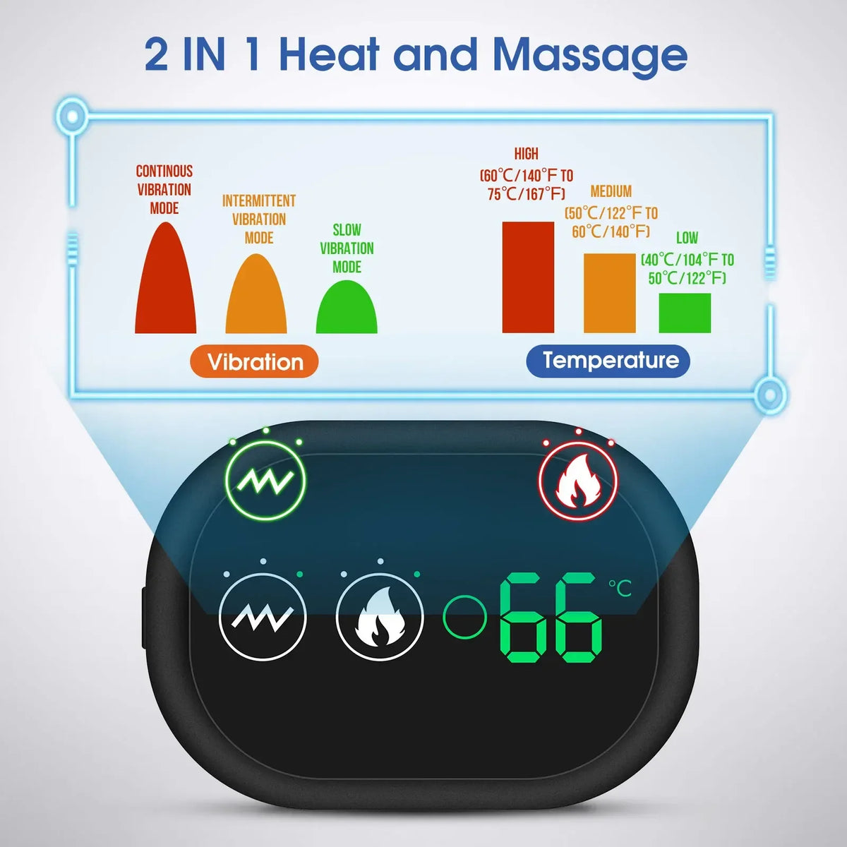 Electric Heating Shoulder Massage Back Shoulder Brace Shoulder Support Adjustable Led Hot Compress Heating Belt