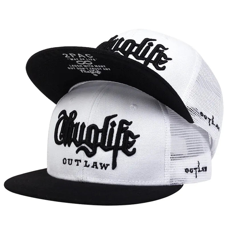 Thug Life Embroidery Snapback Baseball Cap for Streetwear Style