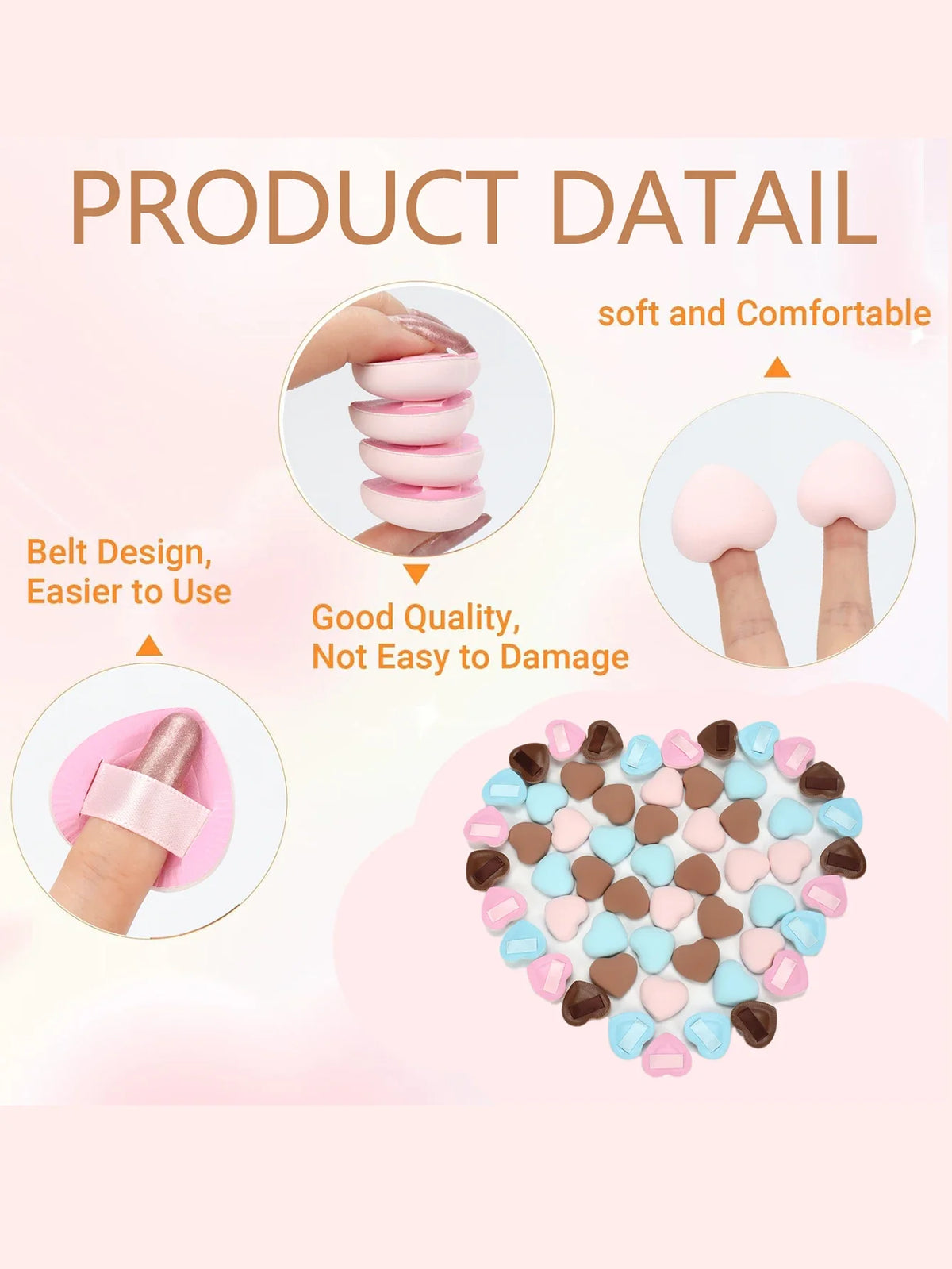 15/30/60 Mini Makeup Sponge Powder Puff Beauty Sponge for Makeup Concealer Liquid Foundation Face Cosmetic Puff Makeup Sponge
