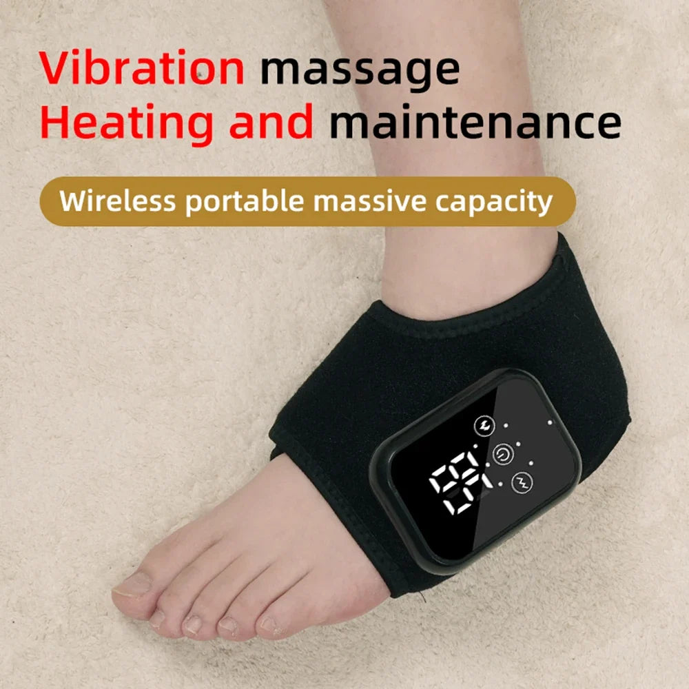 Electric Heat And Vibration Ankle Massager Infrared Hot Compress Therapy Ankle Massage Heated Wrap Support Brace Foot Protector