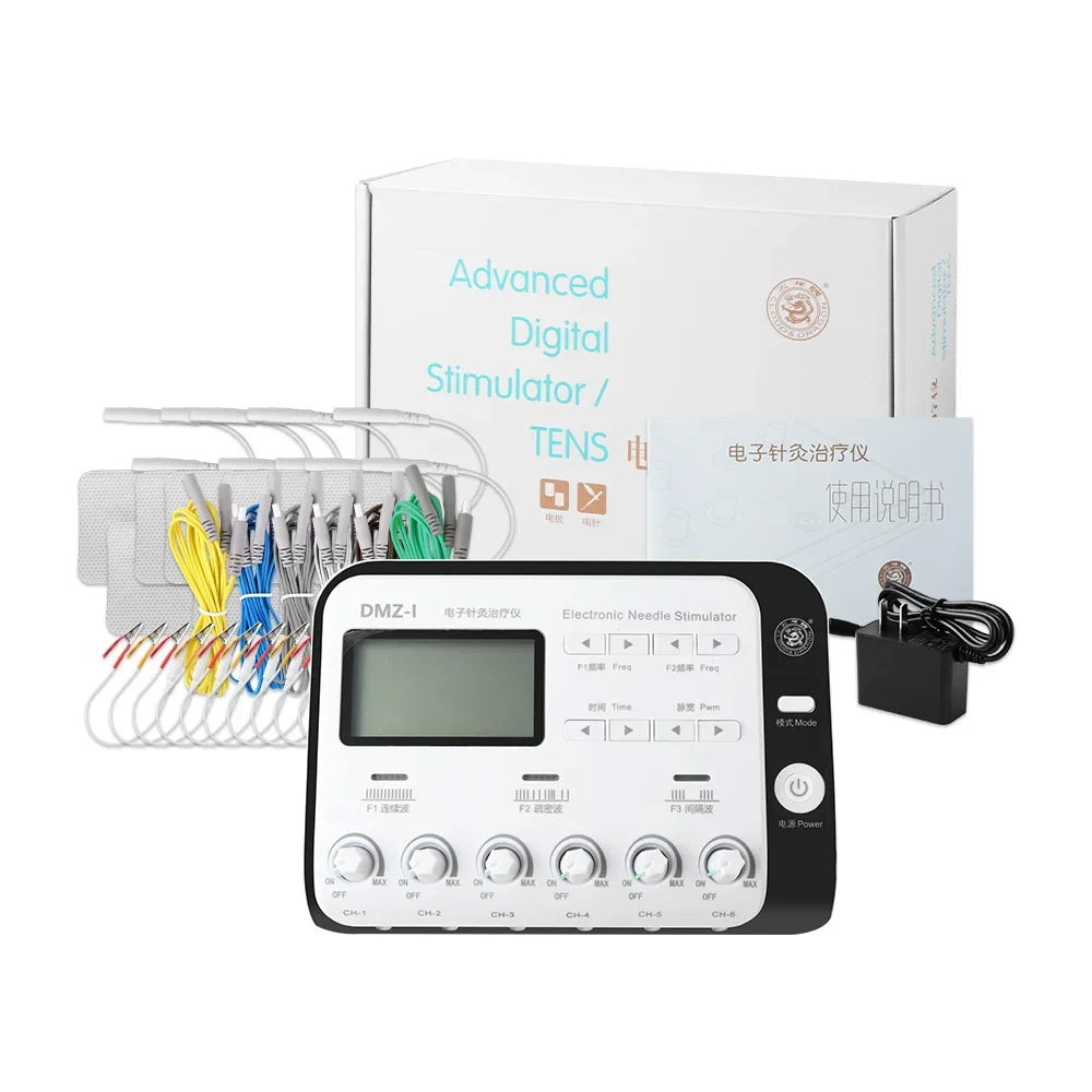 Body Massager 6 Output Channel Physiotherapy TENS Muscle Electrostimulator Relax Electroacupuncture with Patch Massage Machine