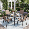 Stackable Patio Dining Chairs Set of 4 with High Backs