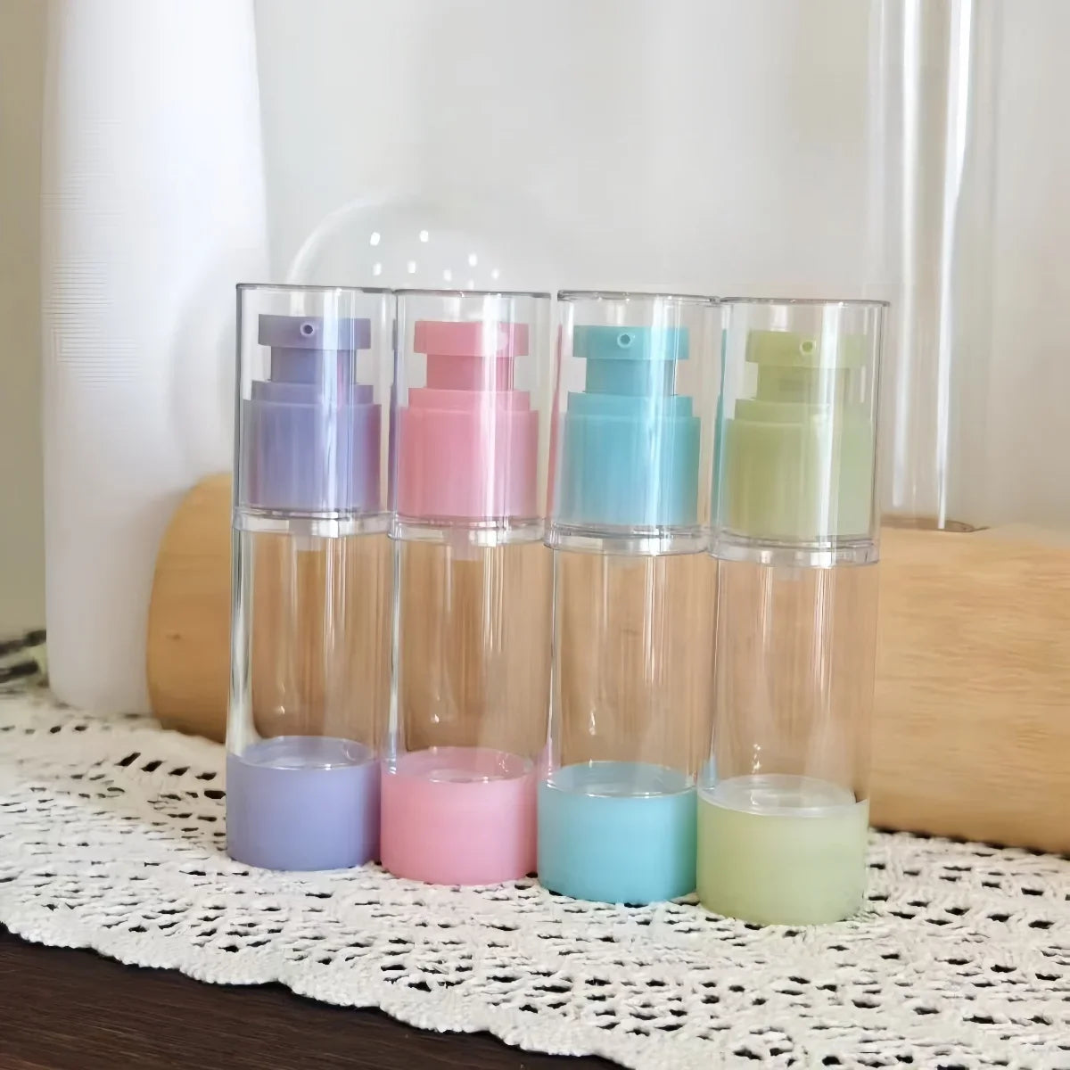 2/3pcs 3 color 30ml Plastic lotion vacuum bottle reusable simple Foundation make-up essence liquid Travel distribution bottle