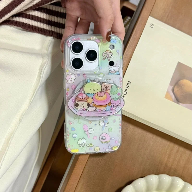 Korea Comic Cute Cartoon Animal Magsafe Wireless Charge Case For iPhone
