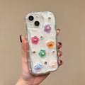 Cartoon Colorful Flower Wave Phone Case For iPhone