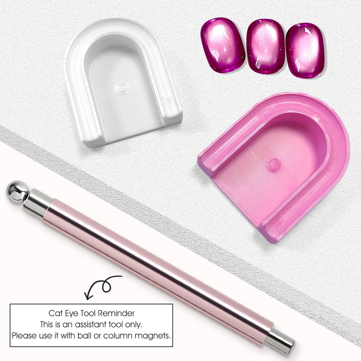 U-Shaped Magnetic Gel Polish Guide Tool Cat Eye Nail Magnet Assistant Holder Pad for Beginner DIY Manicure Magnetic Nail Art