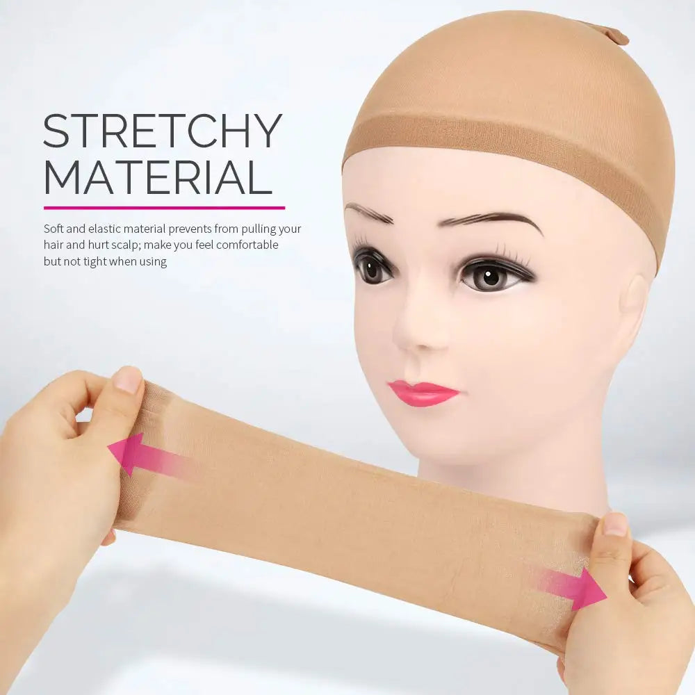 2pc/1pack Stretch Mesh Wig Cap - Free Size Hair Net for Weave Hairnets and Wigs - Comfortable and Secure Fit