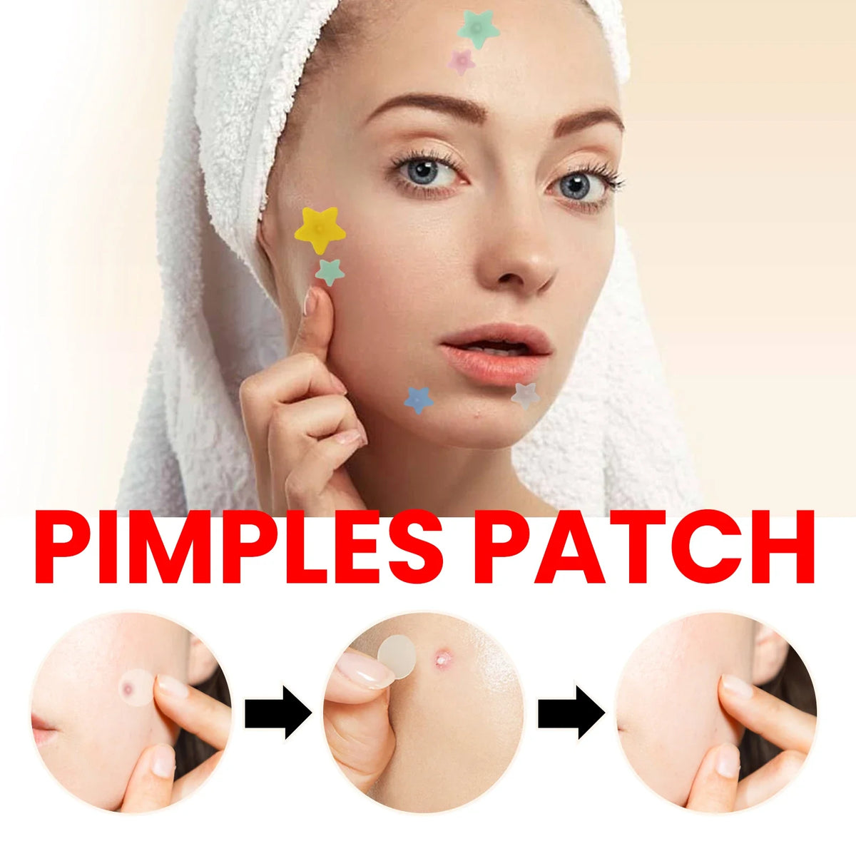 200Pcs Repair Acne Patch Fade Blemishes Pimple Marks Closed Acne Blemishes Hydrocolloid Star Shaped Cover Acne Pimple Patch