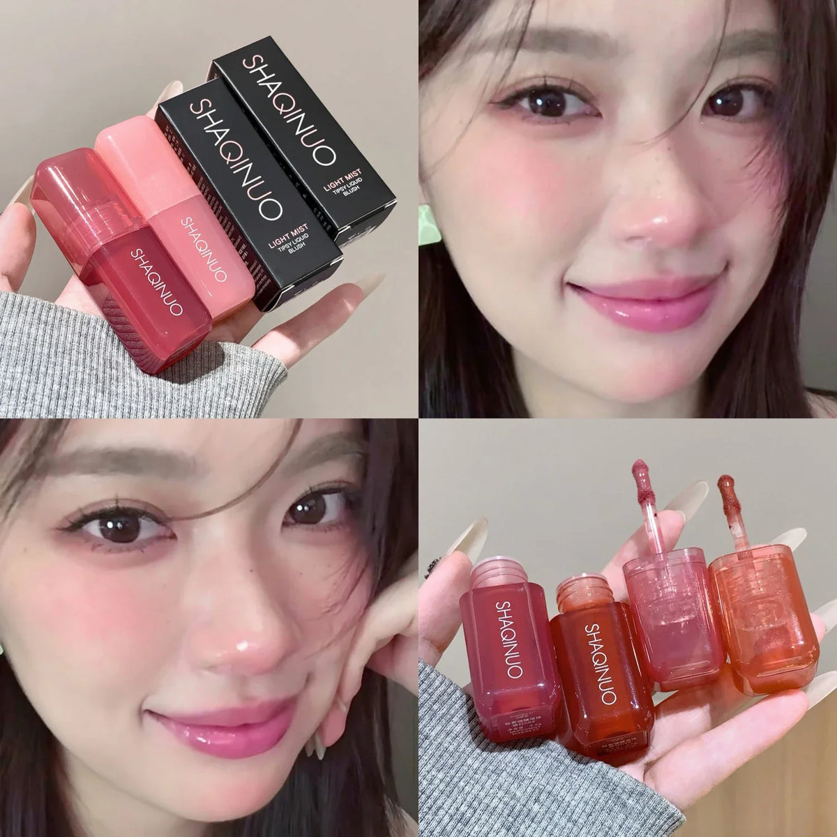 Monochrome Liquid Blusher Waterproof Moisturizing Highlight Beauty Purple Lip and Cheek Dual-use Matte Natural Rouge Face Makeup