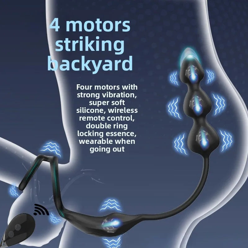 Anal plug prostate massage wireless remote control vibration charging movement soft silicone silent wear single men out