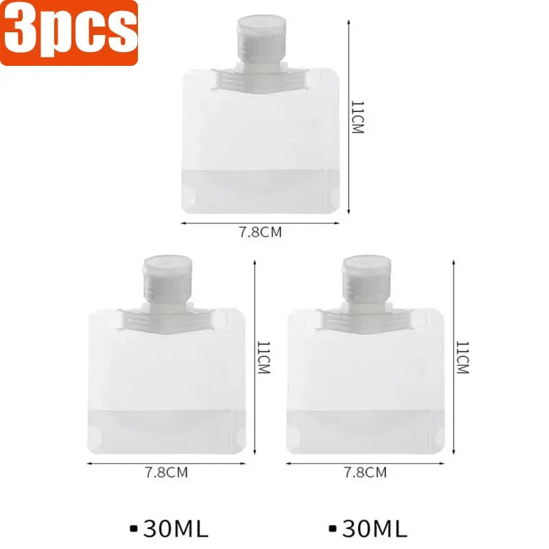 1/6pcs 30/50/100ml Lotion Dispenser Bag Travel Storage Bag Shampoo Liquid Cosmetics Storage Reusable Leak Proof Refillable Bag
