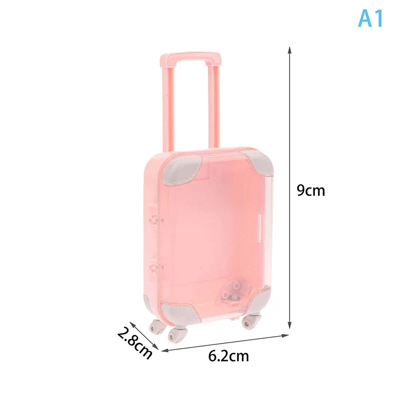 1Pc Simulation Mini Trolley Cases False Eyelashes Makeup Carrying Suitcase ABS Small Toiletry Box Women Travel Gift Box
