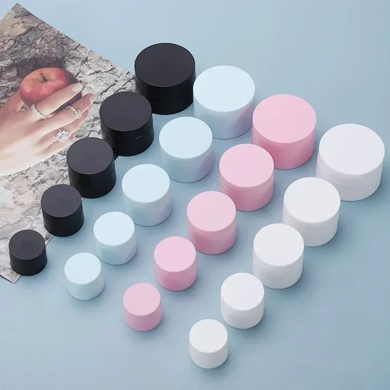 10pcs 5g 15g 20g 30g 50g Refillable Face Cream Jar Lotion Body Butter Makeup Containers Round Eyeshadow Gel