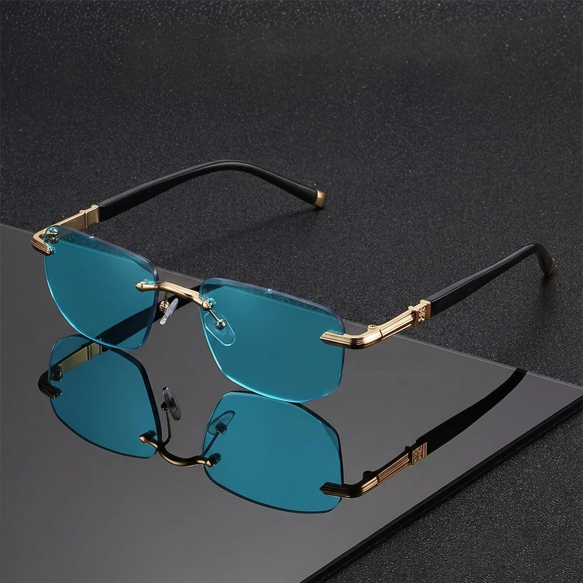 Frameless Cut Edge Sun Reading Glasses for Men, Suitable for Outdoor Driving, Daily Leisure, and Sun Protection Reading