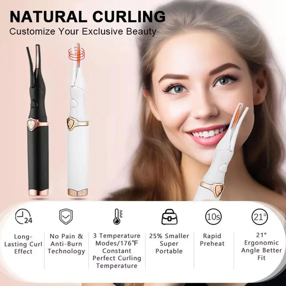 Electric Heated Eyelash Curler with 3 Temperature Modes Lash Lift Curler USB Rechargeable Beauty Tools
