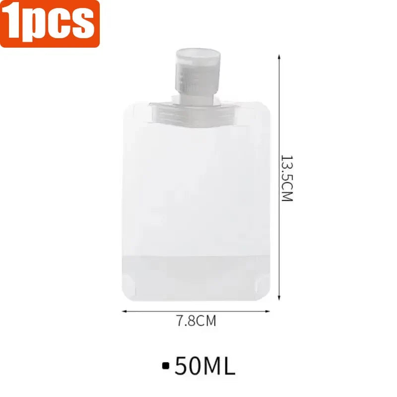1/6pcs 30/50/100ml Lotion Dispenser Bag Travel Storage Bag Shampoo Liquid Cosmetics Storage Reusable Leak Proof Refillable Bag