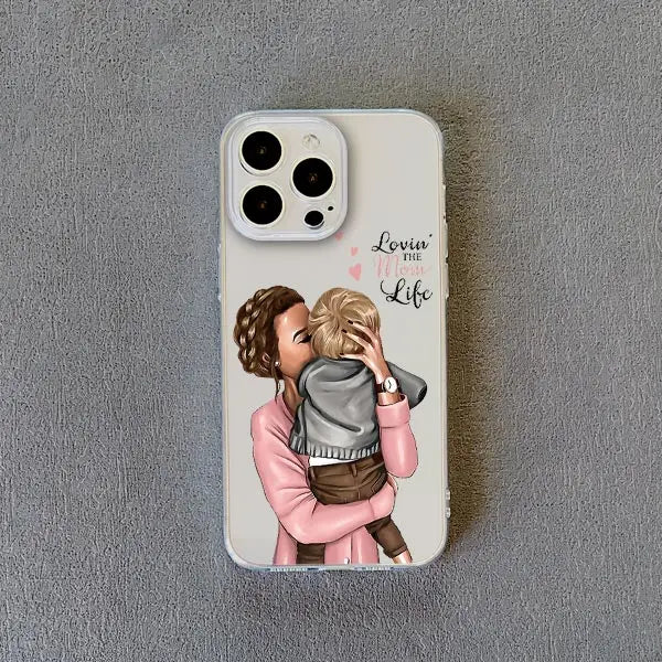 Family Mama Of Girl Mom Clear Phone Case For iPhone
