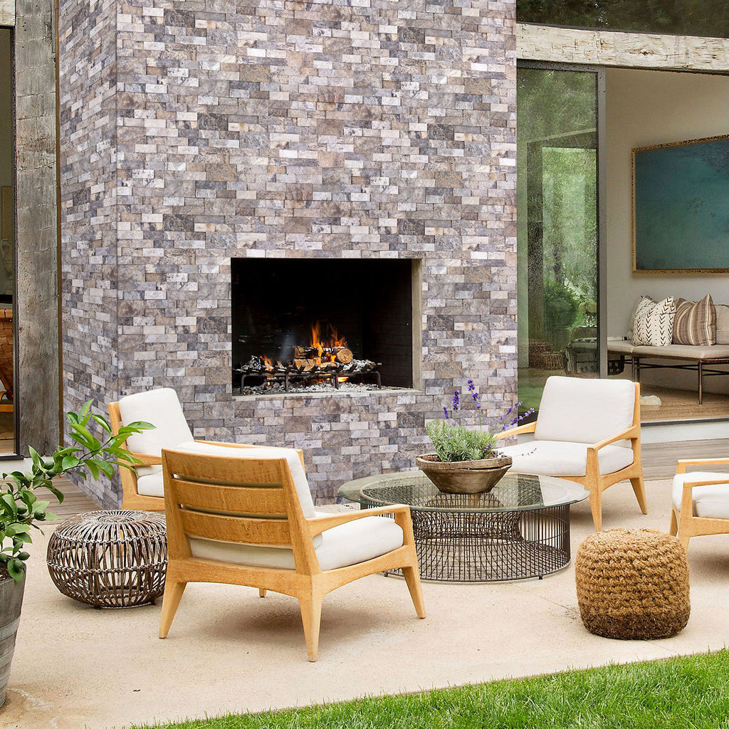 Silver Ledger 3D Panel 6"x24" Natural Travertine Wall Tile - Full Truckload
