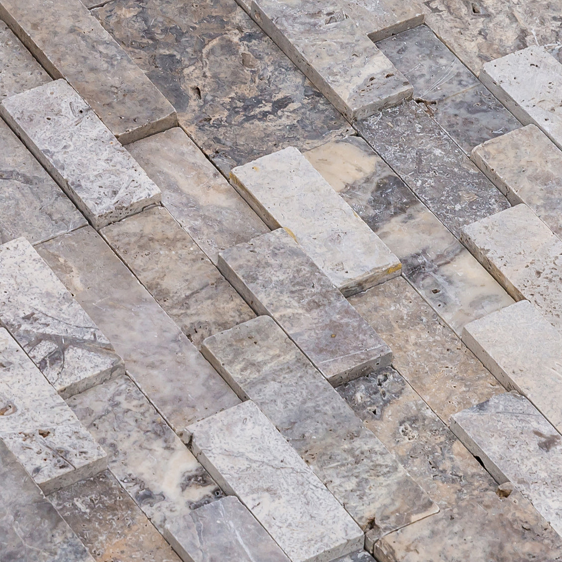 Silver Ledger 3D Panel 6"x24" Natural Travertine Wall Tile - Full Truckload