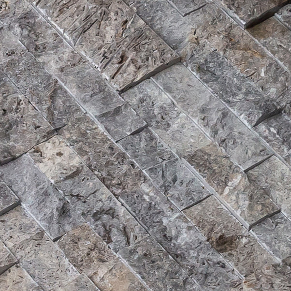 Silver Ledger 3D Panel 6"x24" Natural Travertine Wall Tile - Full Truckload