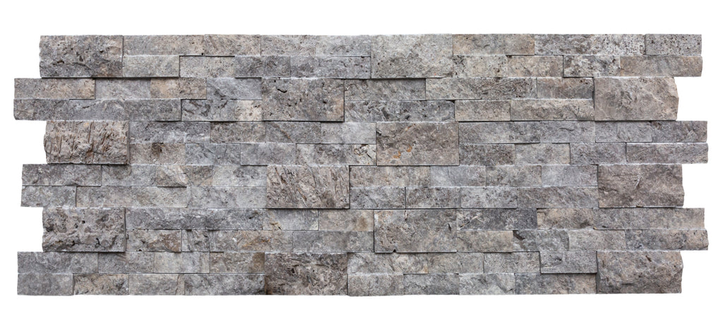 Silver Ledger 3D Panel 6"x24" Natural Travertine Wall Tile - Full Truckload