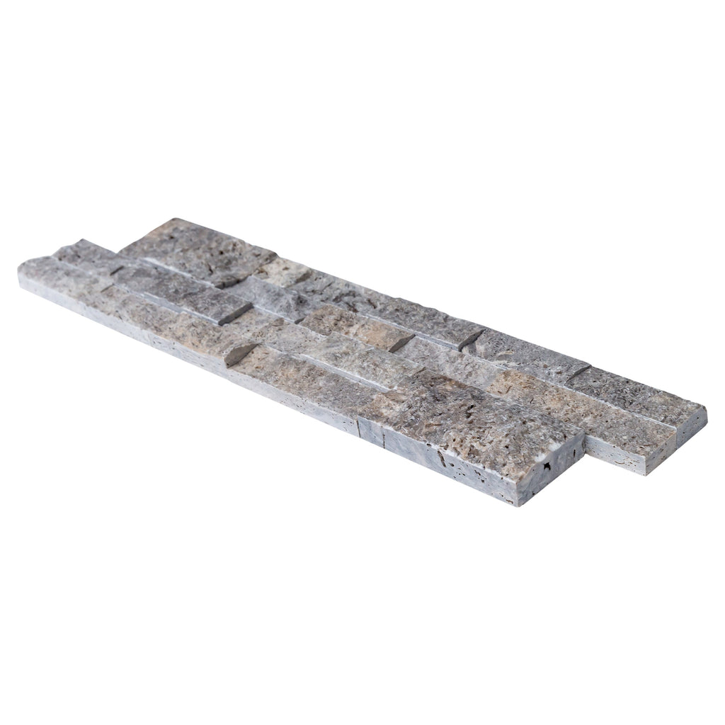 Silver Ledger 3D Panel 6"x24" Natural Travertine Wall Tile - Full Truckload