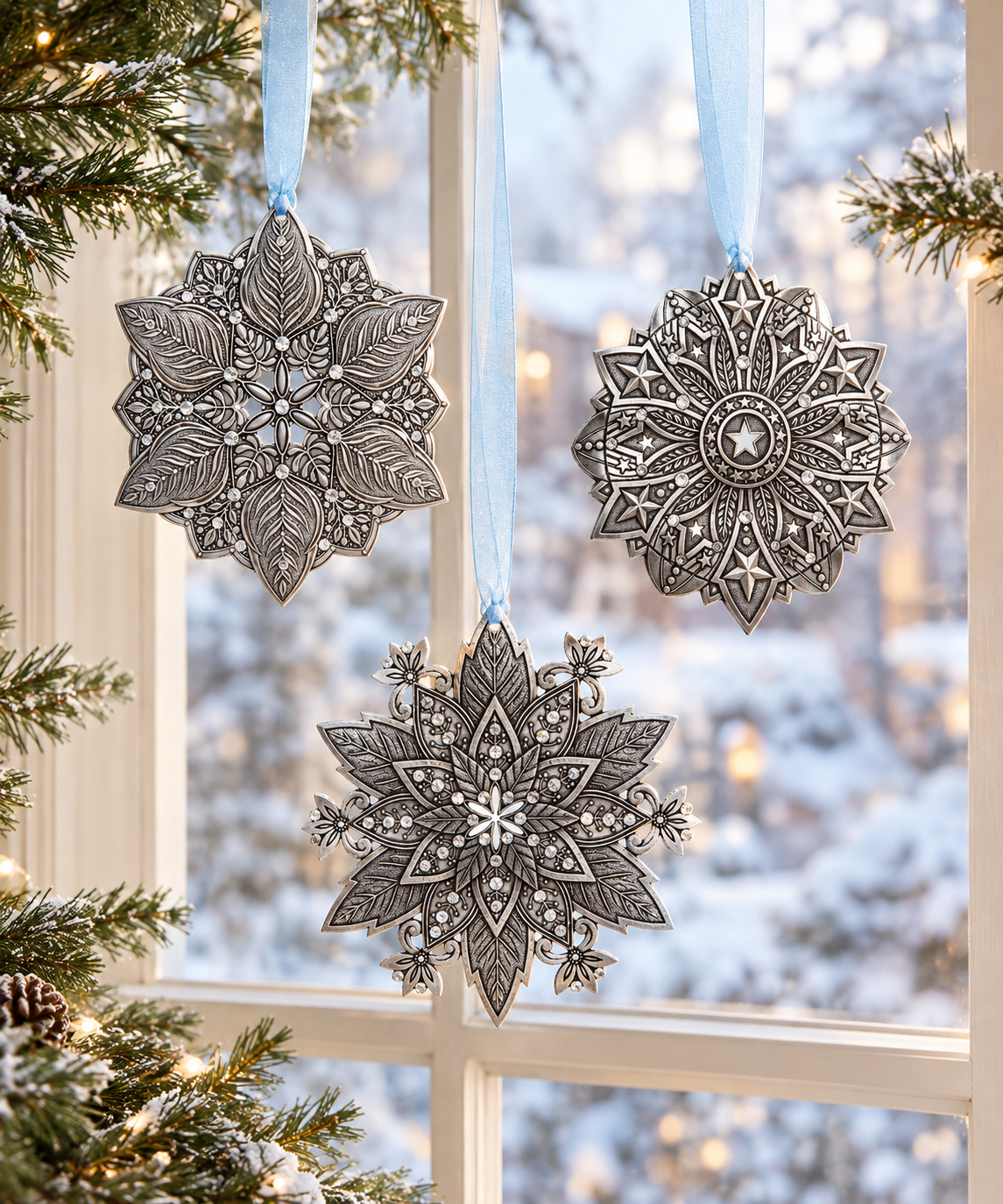 Snow Crystal Poinsettia Ornament (Aluminum)