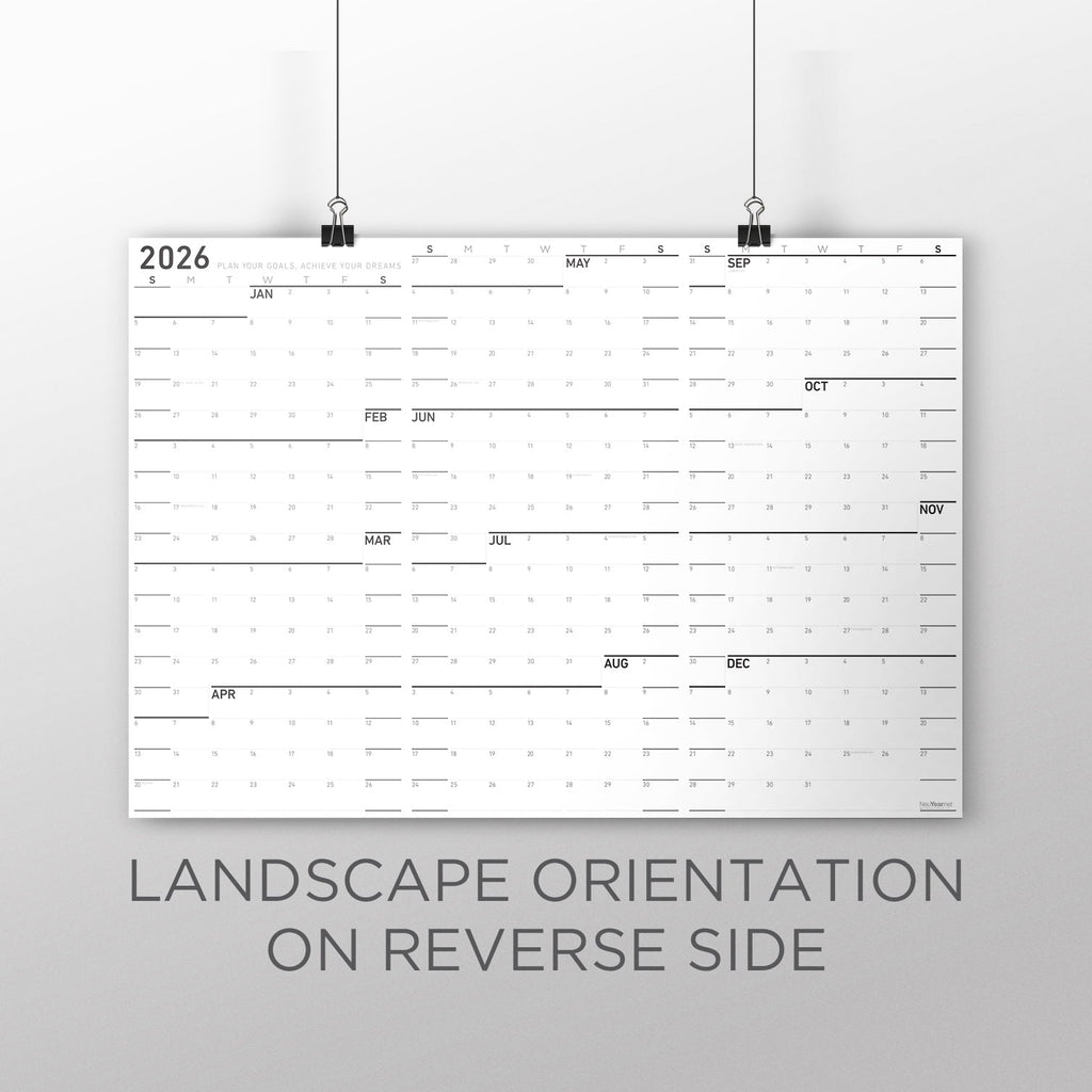 Sunday Monochrome Large Wall Calendar (27x39)