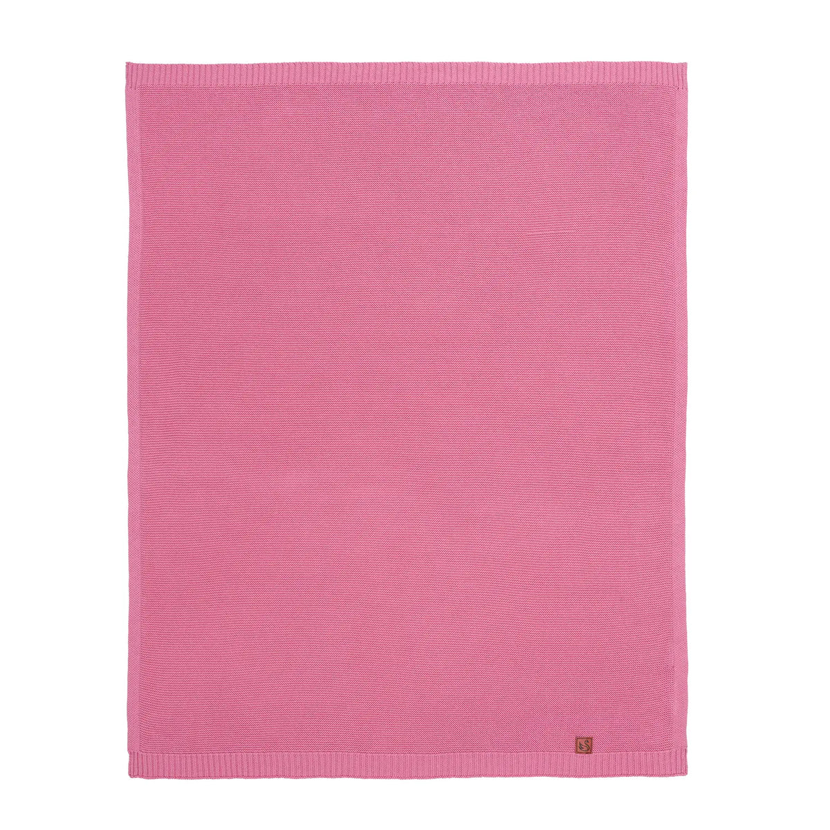 Classic Knit Cotton Baby Blanket in Rose Pink