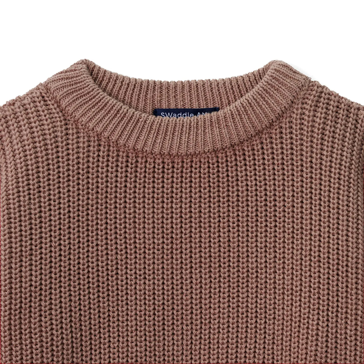 Classic Knit Baby Sweater in Mocha