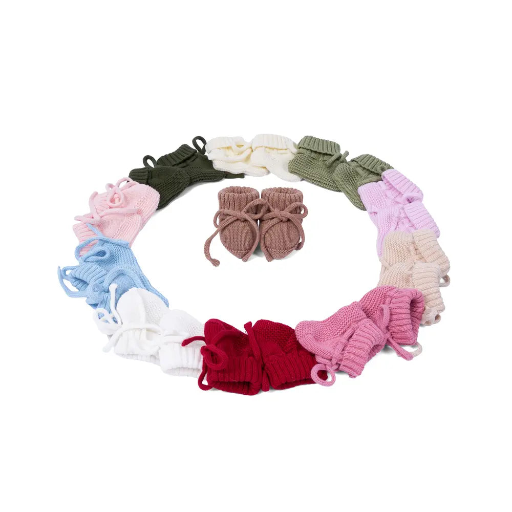 Knitted Booties in Rose Pink