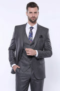 Striped Grey Vested Suit | Wessi - Wessi