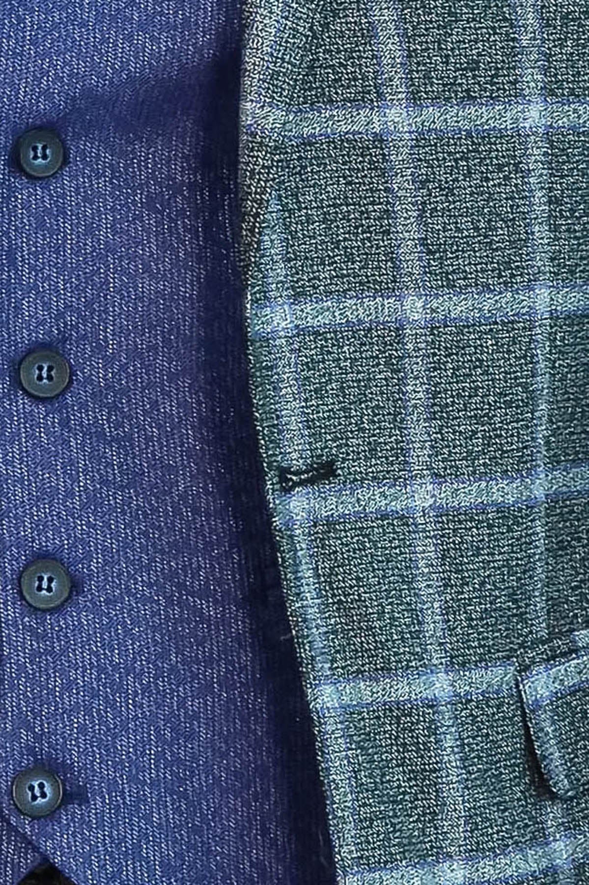 Grey Blue Checked Suit - Wessi